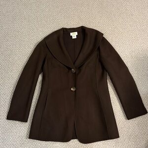 Talbots Dark Brown Wool Women's Blazer/Jacket